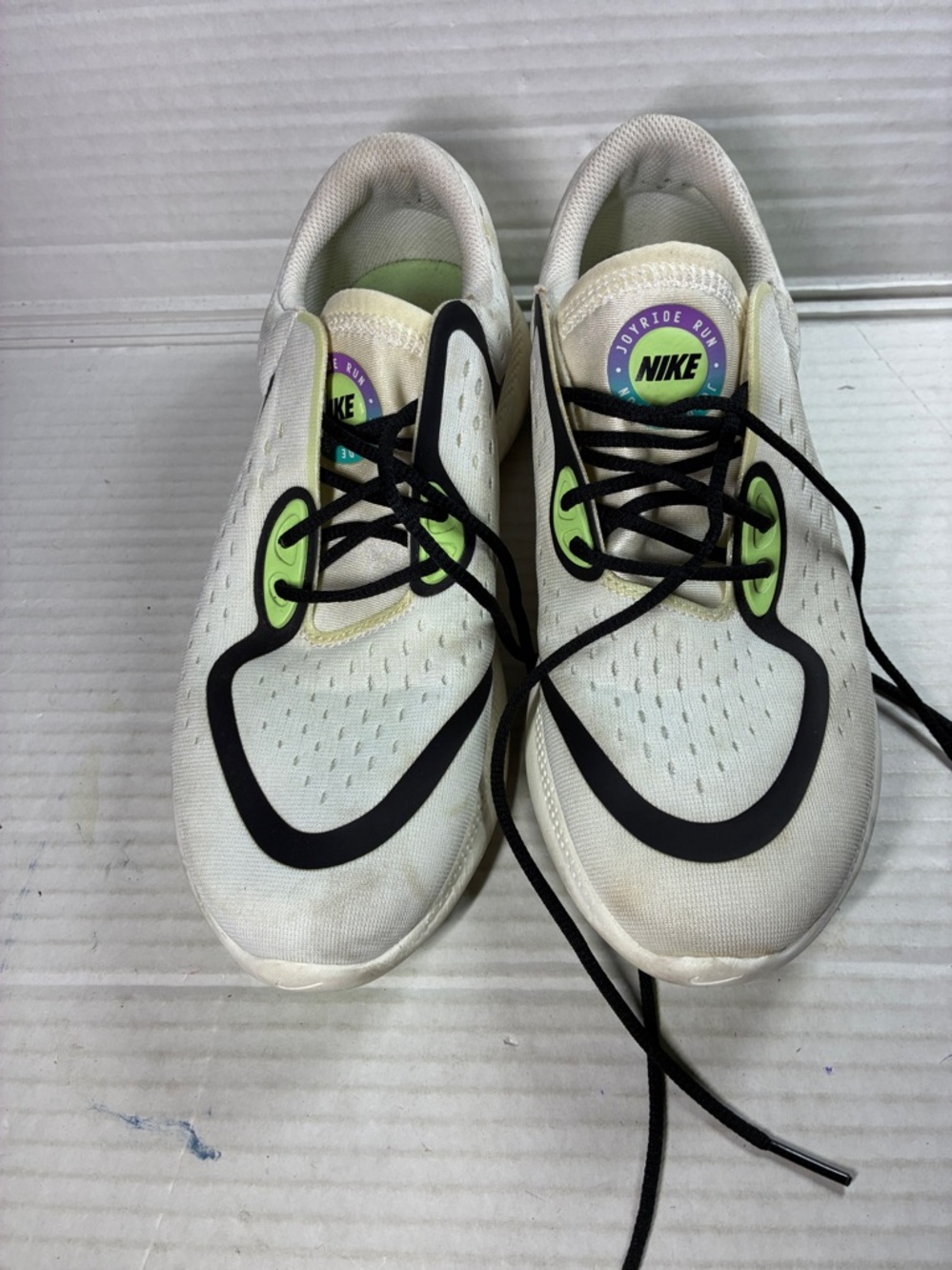 Nike White Black and Lime Joyride Run Sneakers USED SKU CD4363-105